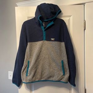 LLBEAN Men’s Pullover Quarter Button Fleece with Hood